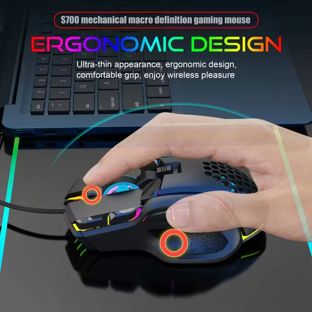 10 Buttons 12800 DPI USB Wired Gaming Mechanical Mouse